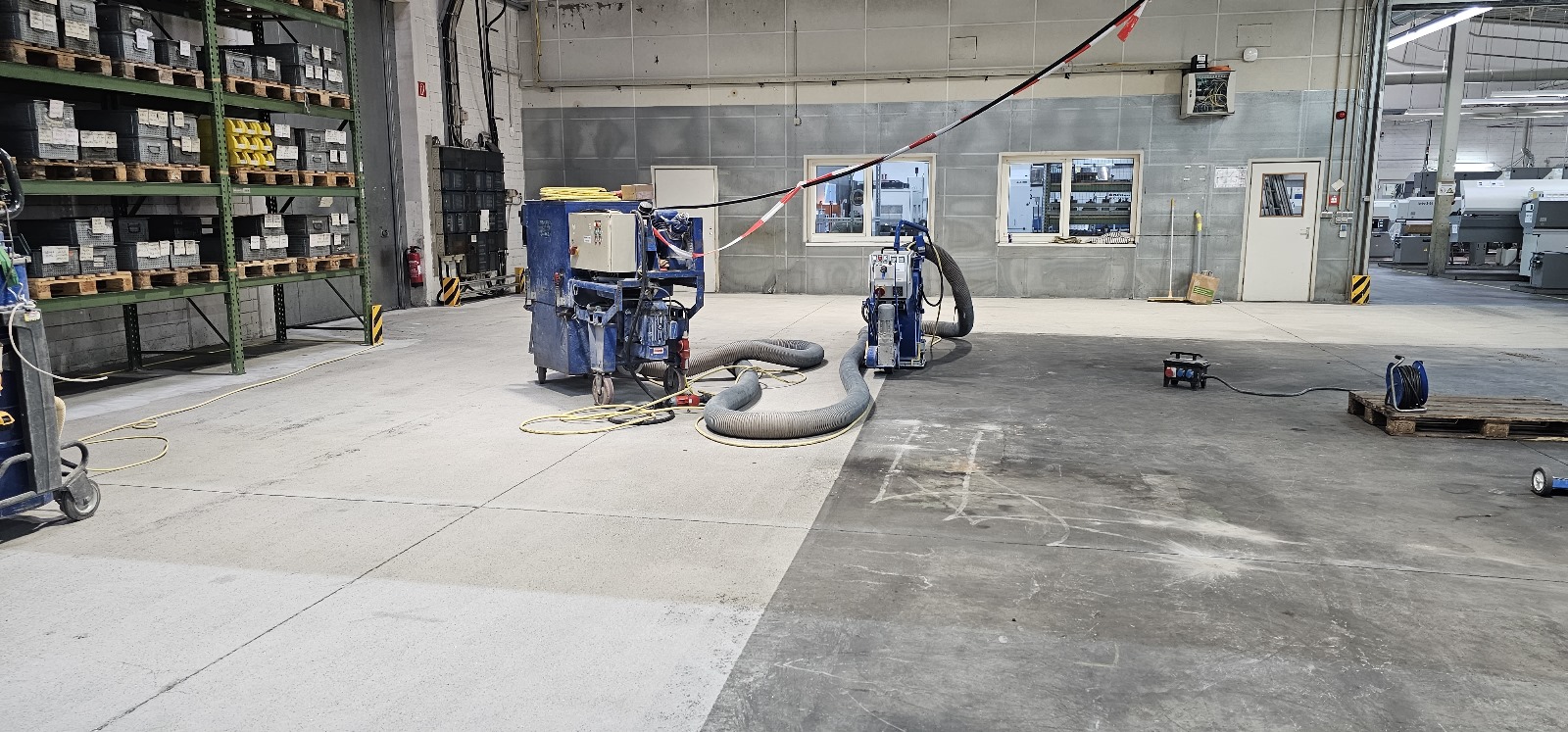 Kugelstrahlen für einen neuen Kunstharzboden