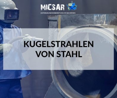 Infografik mir der Beschriftung Kugelstrahlen von Stahl